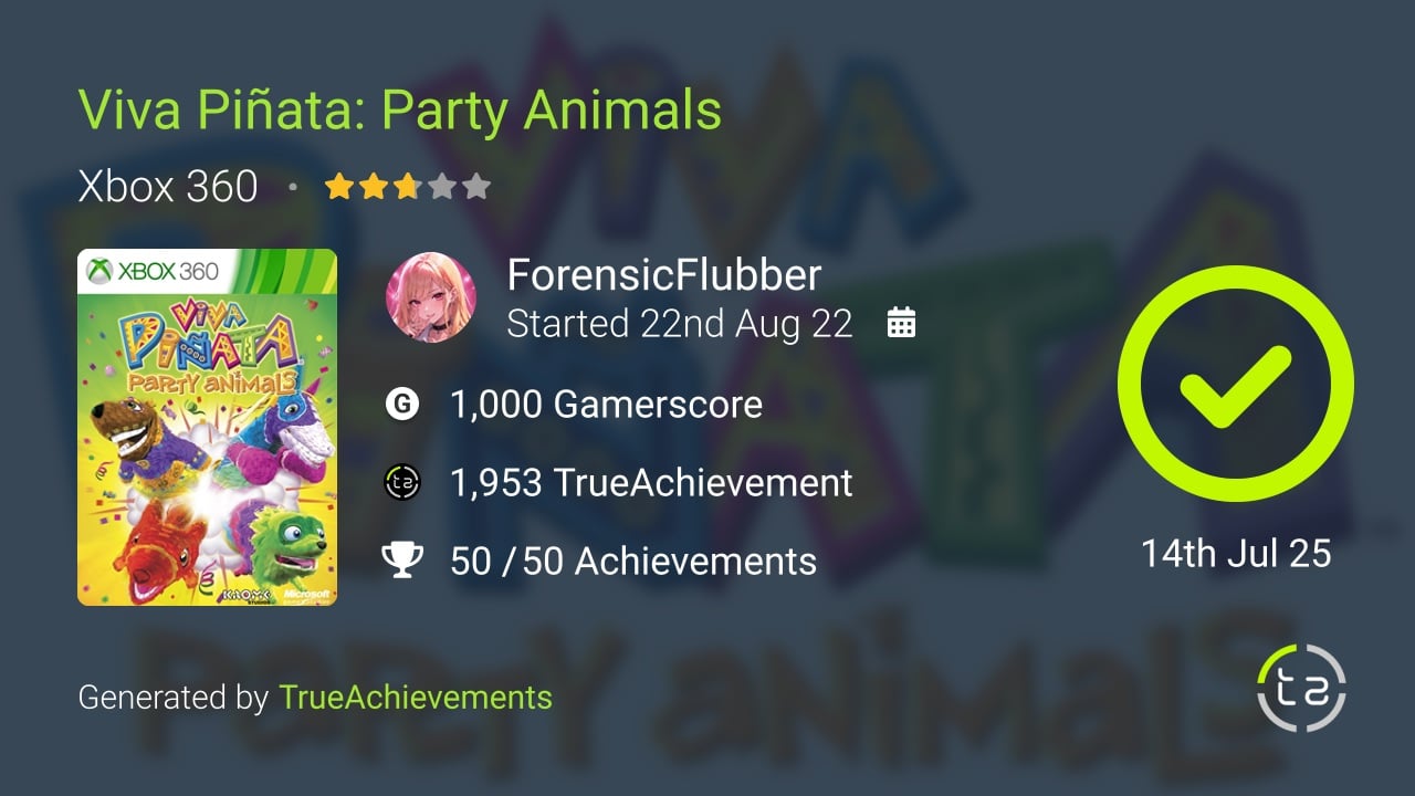 Viva Piñata Party Animals achievement summary
